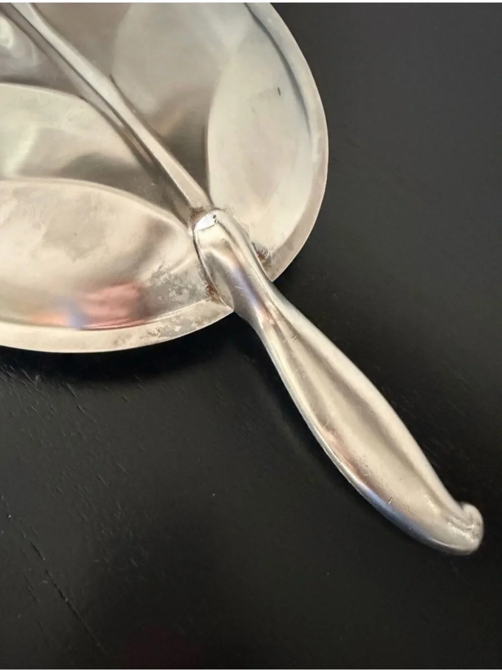 Vintage Mid Century Silver-Plated Banana Leaf Serving Tray with Handle